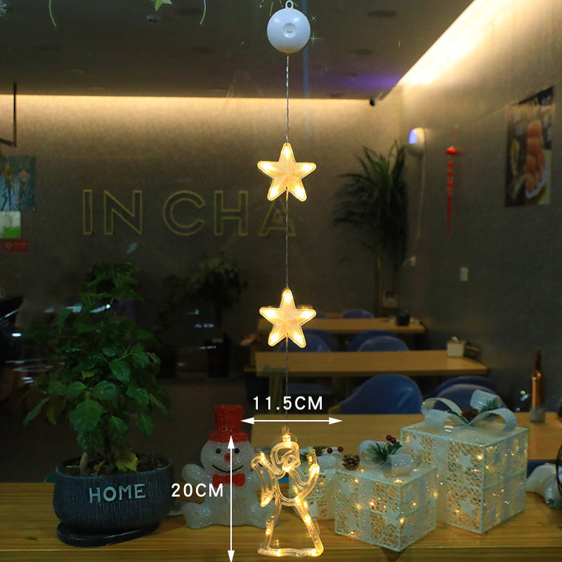 3-Piece LED Christmas Star Window Hanging Light Ornaments