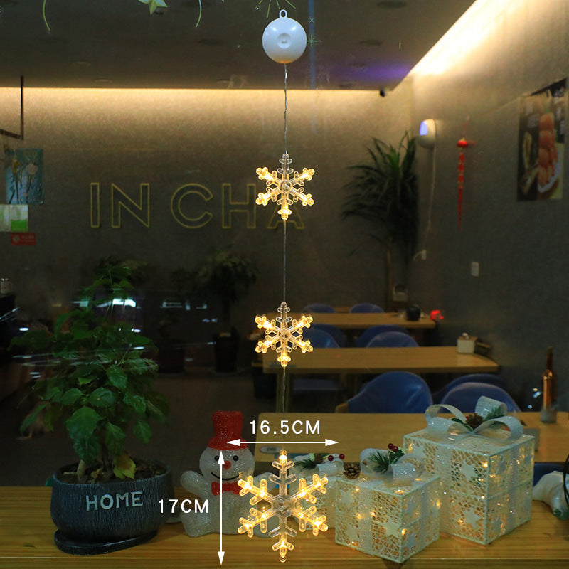 3-Piece LED Christmas Star Window Hanging Light Ornaments