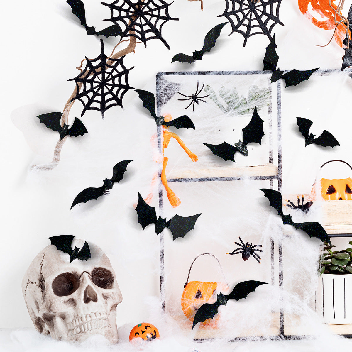 12-Pack Halloween 3D Butterfly Bat Wall Sticker Decorations