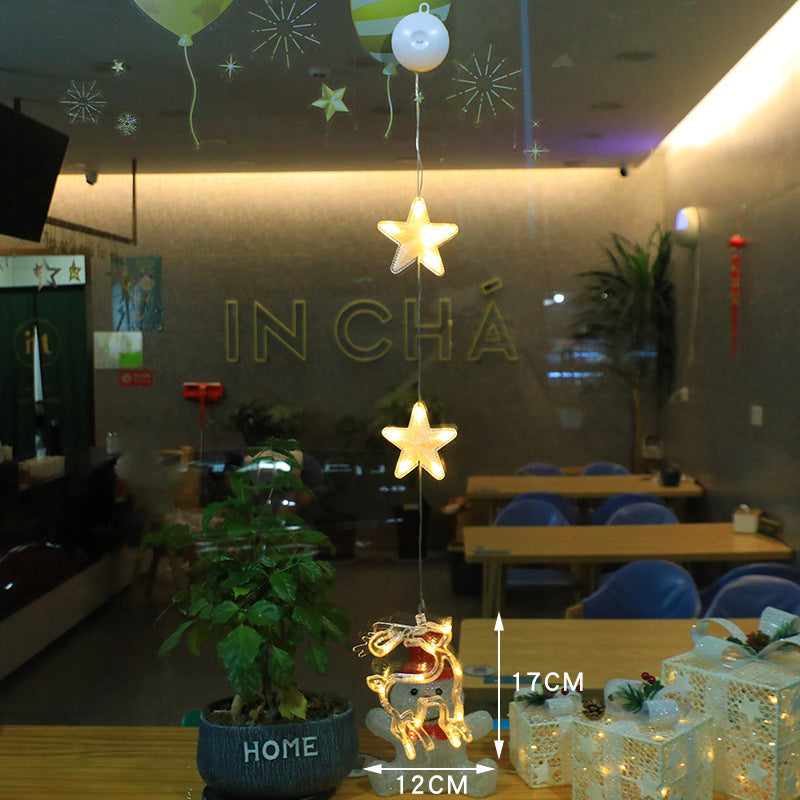 3-Piece LED Christmas Star Window Hanging Light Ornaments