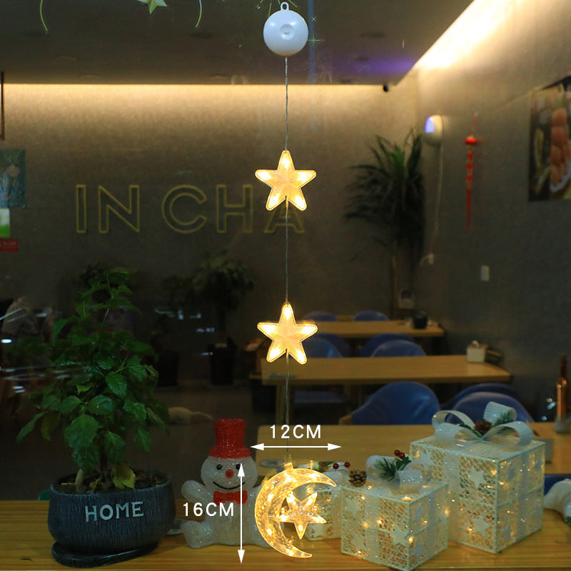 3-Piece LED Christmas Star Window Hanging Light Ornaments