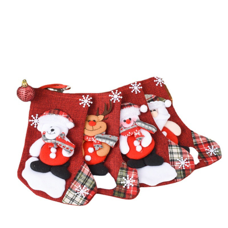 Christmas Socks Gift Bags Pendants Holiday Decoration Set