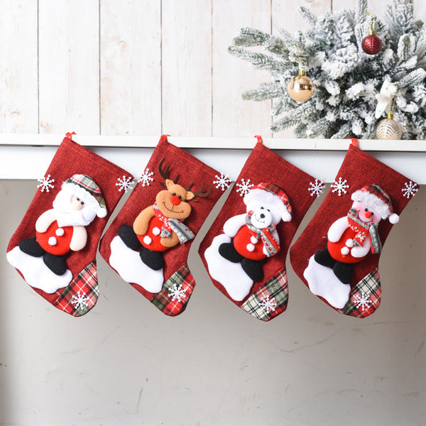 Christmas Socks Gift Bags Pendants Holiday Decoration Set