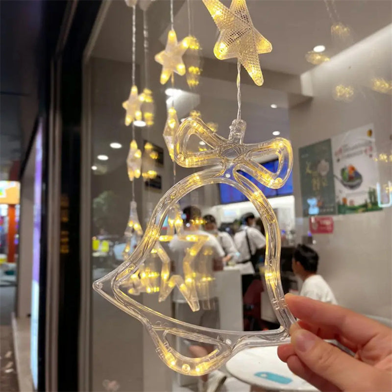 3-Piece LED Christmas Star Window Hanging Light Ornaments