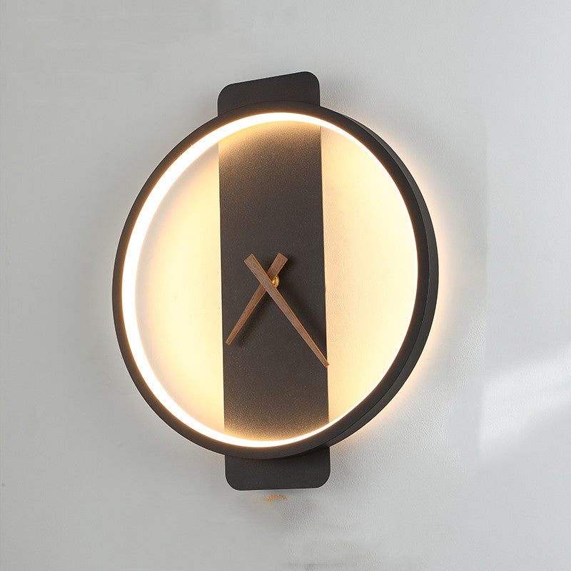 Nordic Wall Lamp Bedroom Bedside Clock Modeling Light