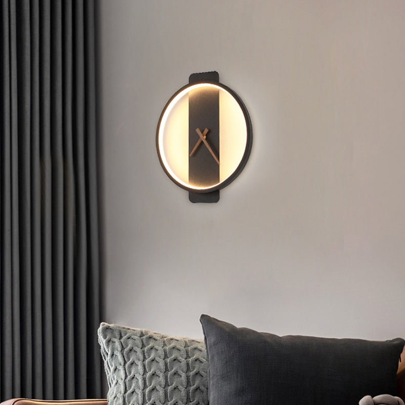 Nordic Wall Lamp Bedroom Bedside Clock Modeling Light