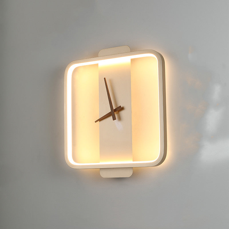 Nordic Wall Lamp Bedroom Bedside Clock Modeling Light