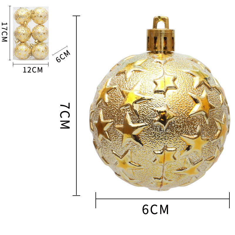 6cm Christmas Starry Sky Relief Electroplated Ball Pendant
