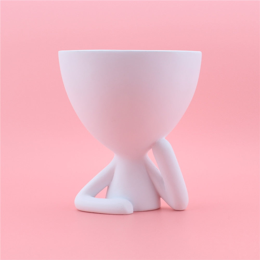 Cartoon Cheek Support Abstract Figurine Desktop Decoration