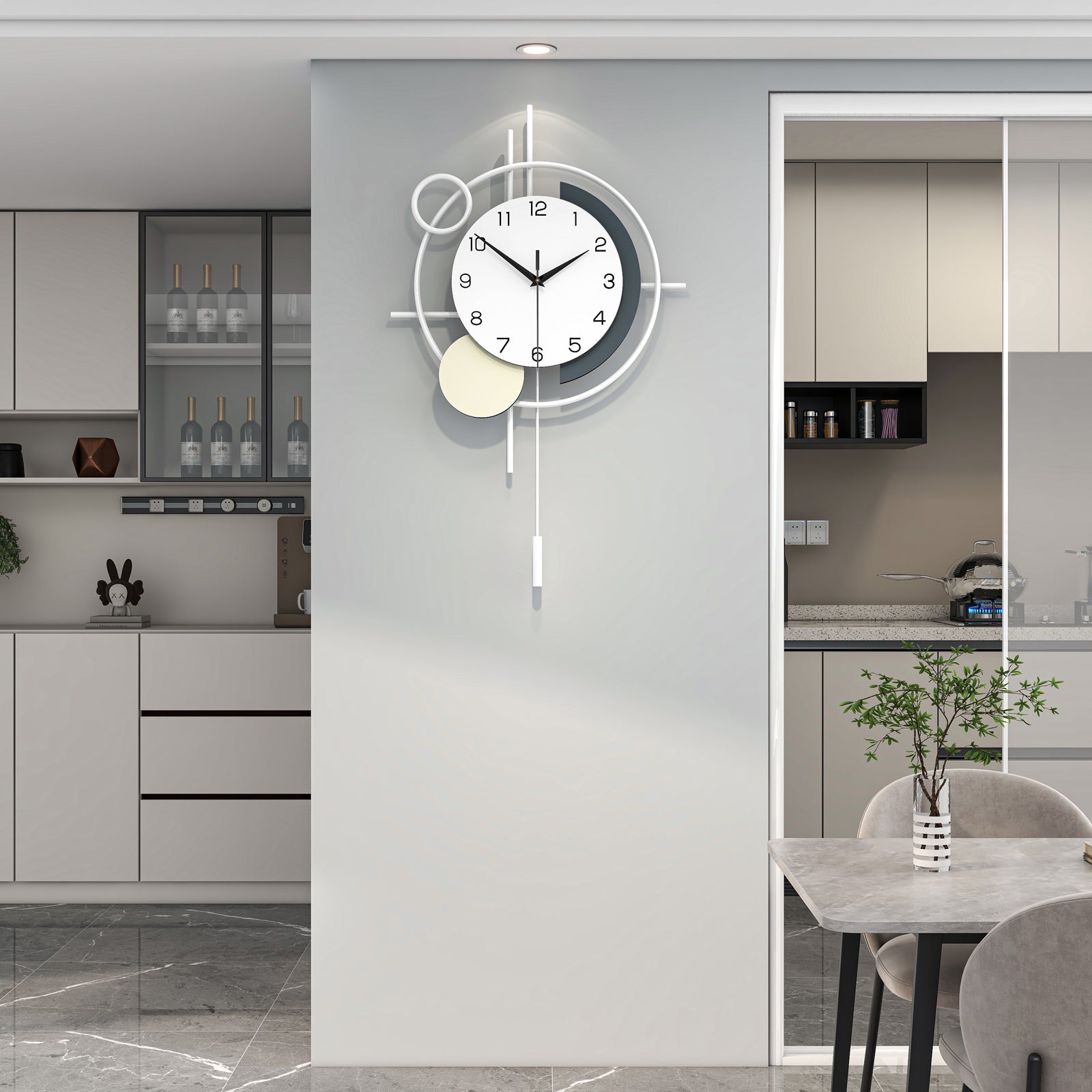 Modern Abstract Minimalist Metal Decorative Wall Clock