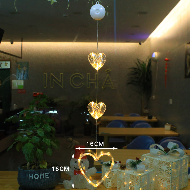 3-Piece LED Christmas Star Window Hanging Light Ornaments