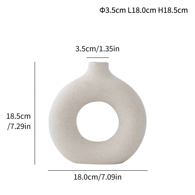 Unglazed Spotted Ceramic Vase Modern Home Decoration