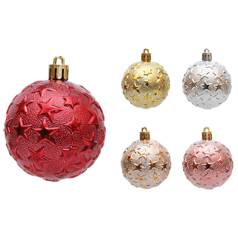 6cm Christmas Starry Sky Relief Electroplated Ball Pendant