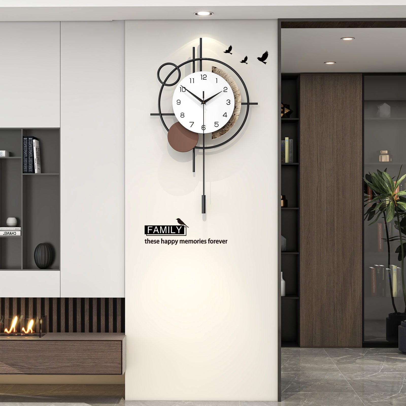 Modern Abstract Minimalist Metal Decorative Wall Clock