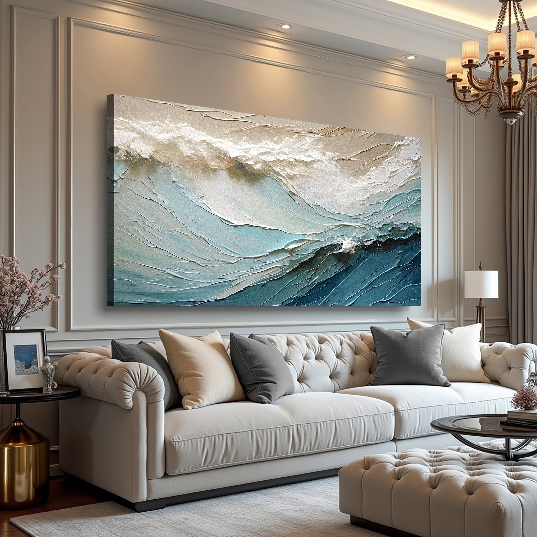 Beige Minimalist Wall Art Decorative Modern Home Artwork