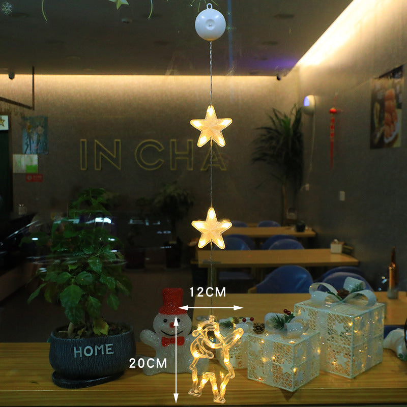 3-Piece LED Christmas Star Window Hanging Light Ornaments