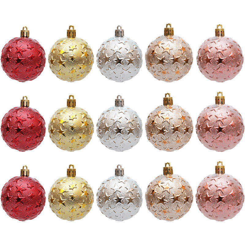 6cm Christmas Starry Sky Relief Electroplated Ball Pendant