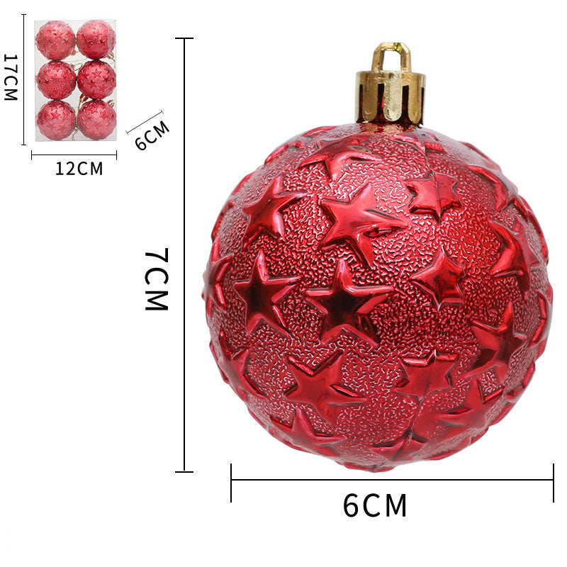6cm Christmas Starry Sky Relief Electroplated Ball Pendant