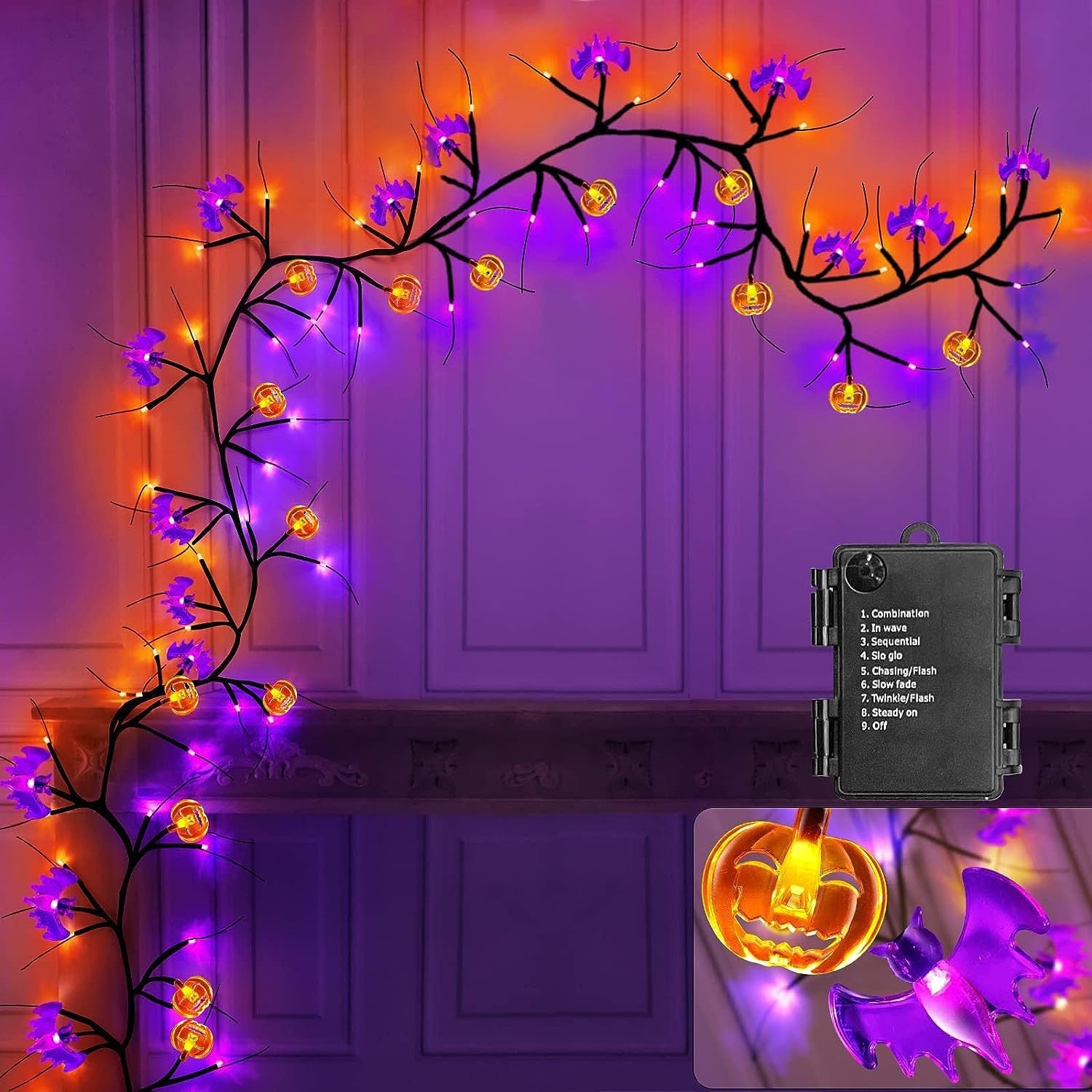 Outdoor Waterproof LED Halloween Spider Bat Tree Light