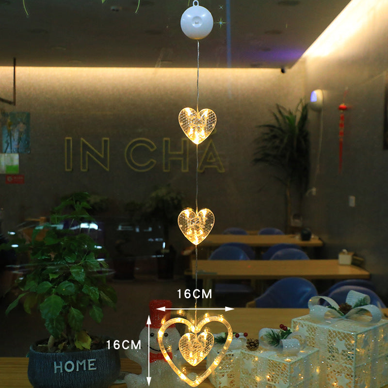 3-Piece LED Christmas Star Window Hanging Light Ornaments