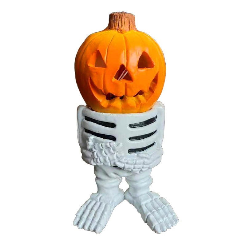 Halloween Pumpkin Knight Luminous Resin Garden Ornament Decoration
