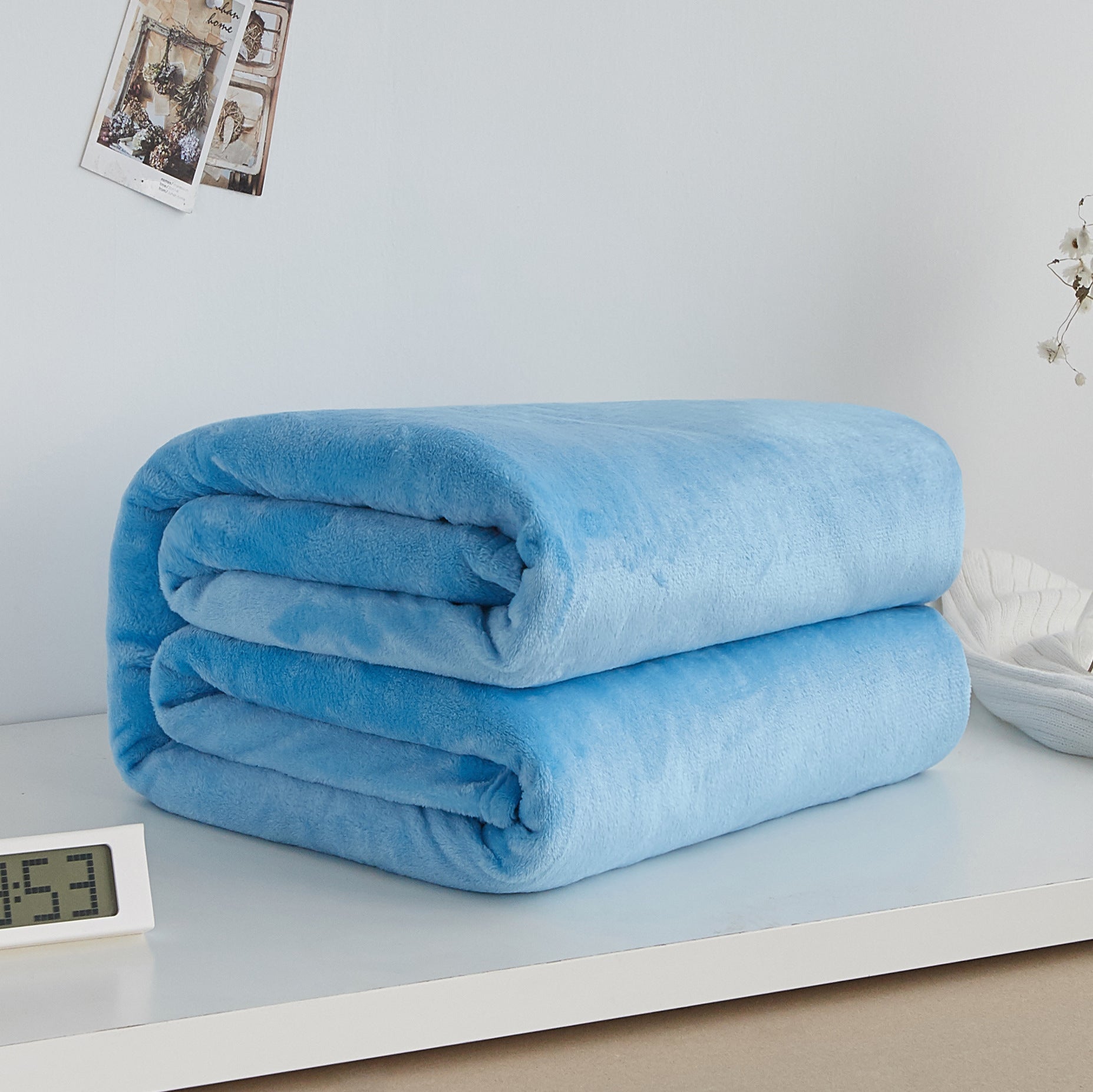 Thick Solid Color Coral Fleece Winter Flannel Blanket