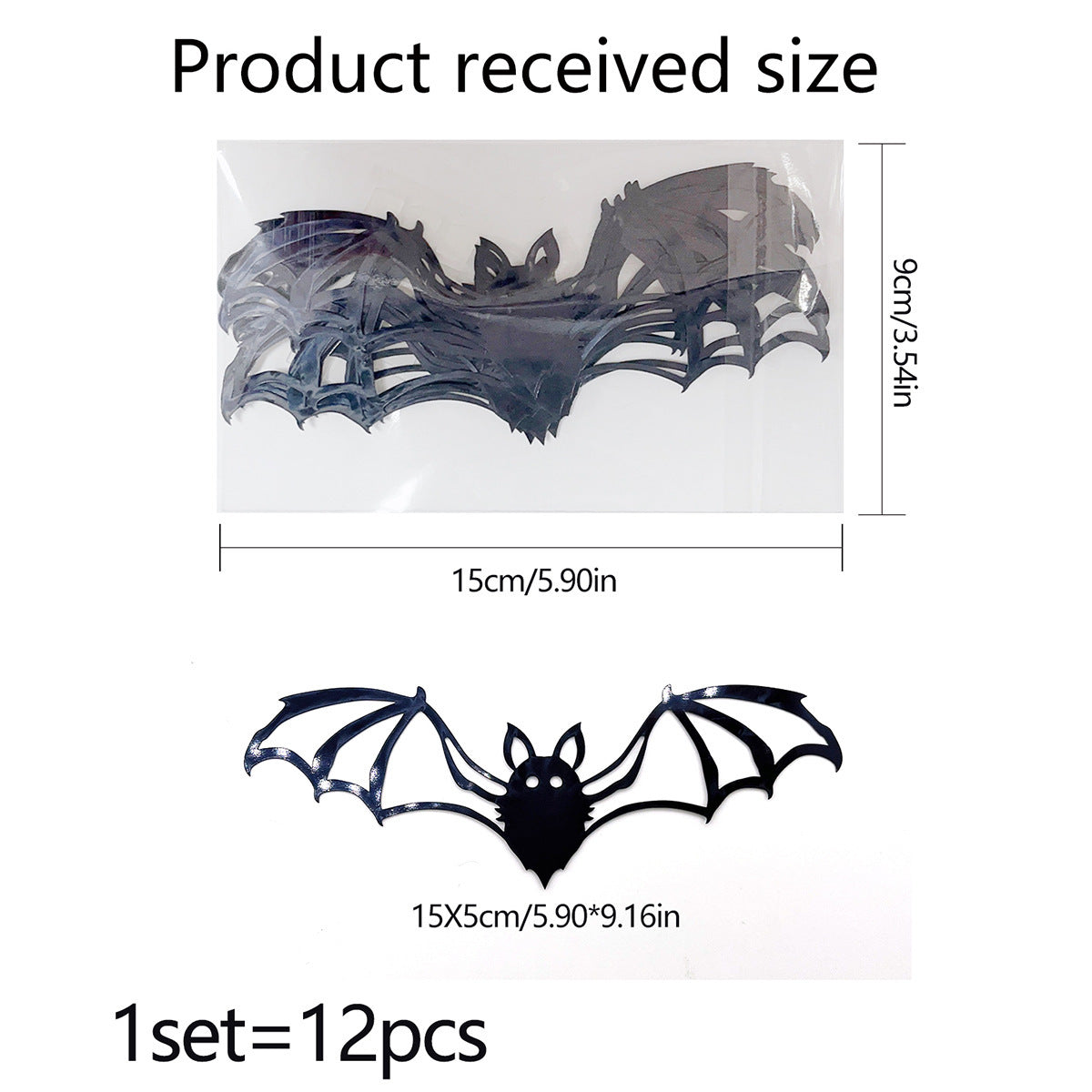 12-Pack Halloween 3D Butterfly Bat Wall Sticker Decorations