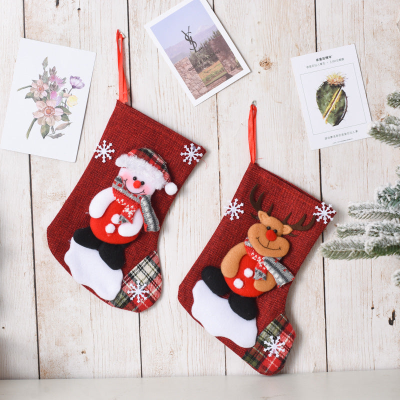 Christmas Socks Gift Bags Pendants Holiday Decoration Set