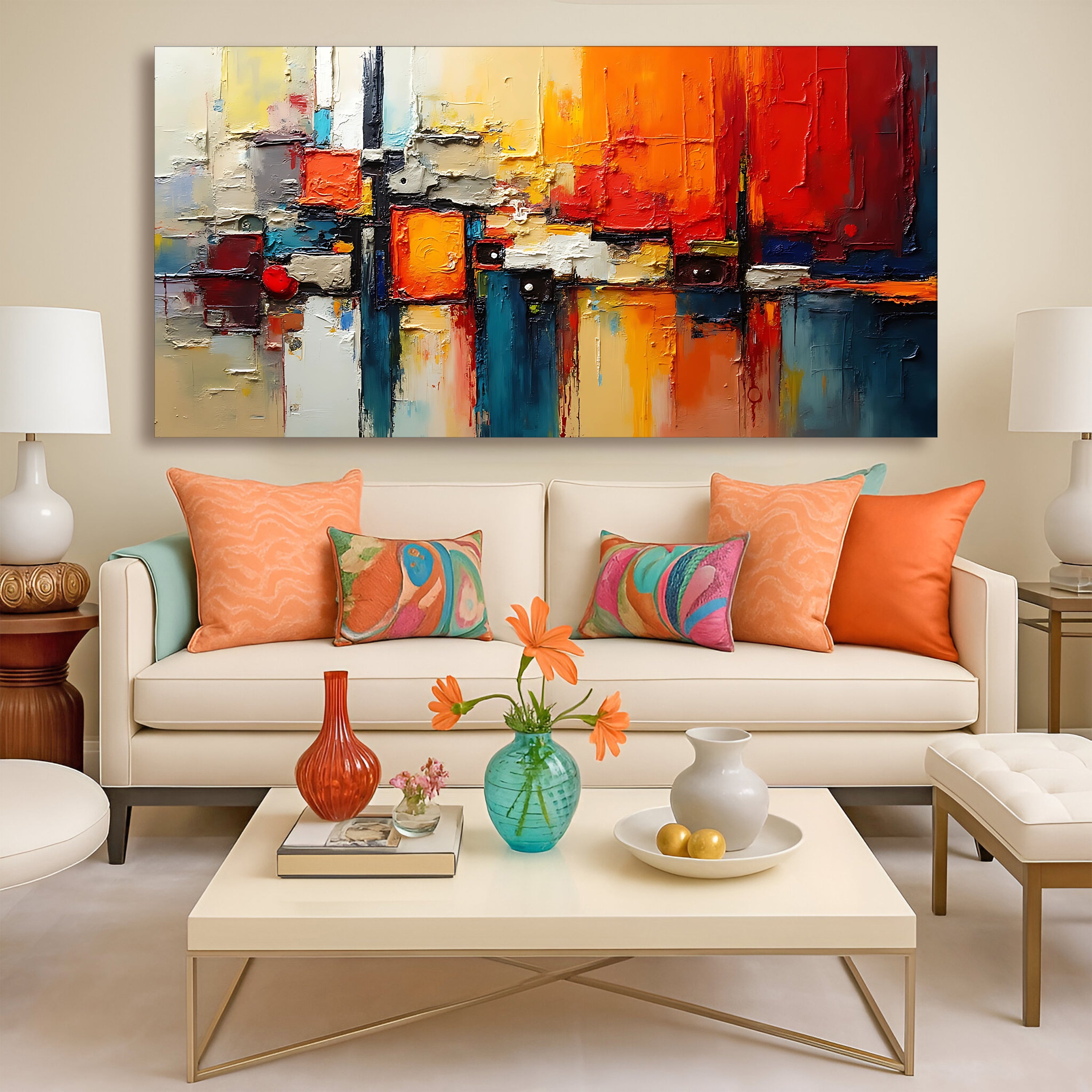 Colorful Abstract Wall Art Decorative Modern Home Artwork