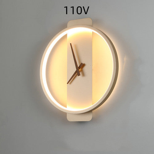 Nordic Wall Lamp Bedroom Bedside Clock Modeling Light