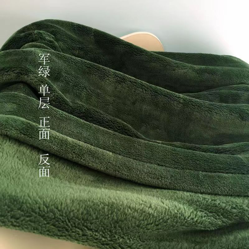 Thick Solid Color Coral Fleece Winter Flannel Blanket