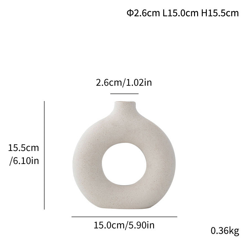 Unglazed Spotted Ceramic Vase Modern Home Decoration