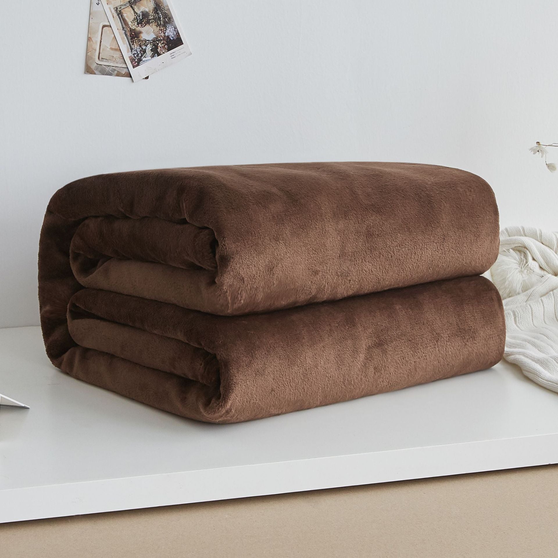 Thick Solid Color Coral Fleece Winter Flannel Blanket