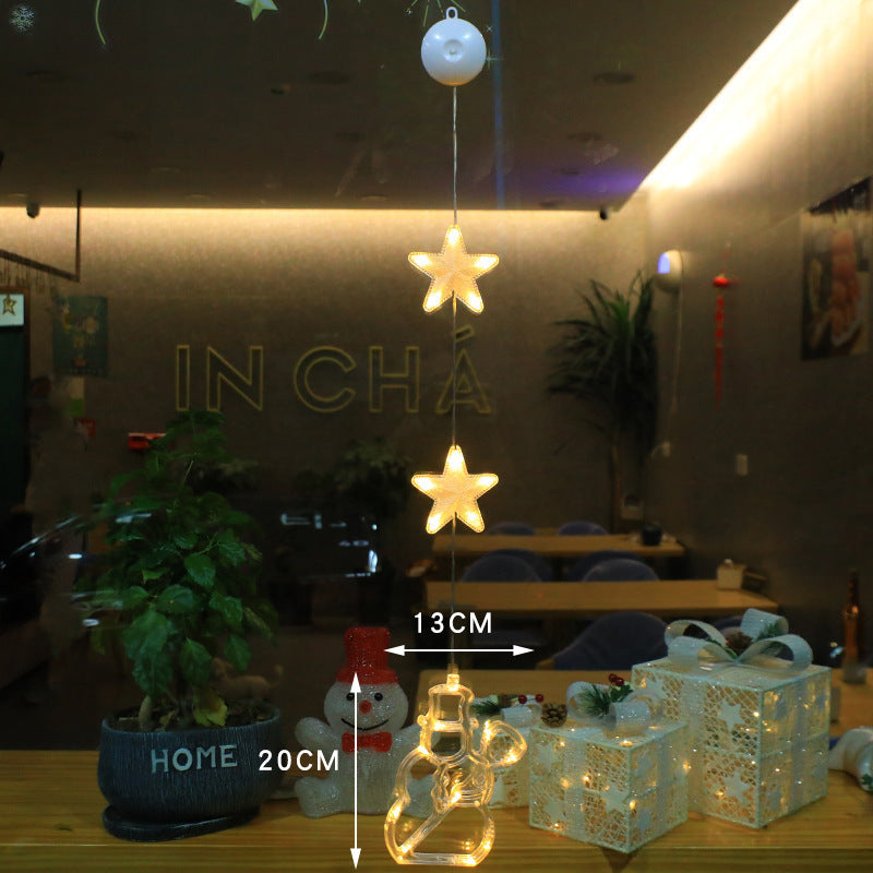 3-Piece LED Christmas Star Window Hanging Light Ornaments