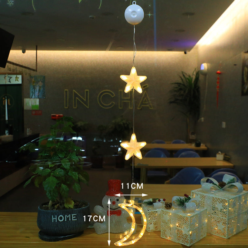 3-Piece LED Christmas Star Window Hanging Light Ornaments
