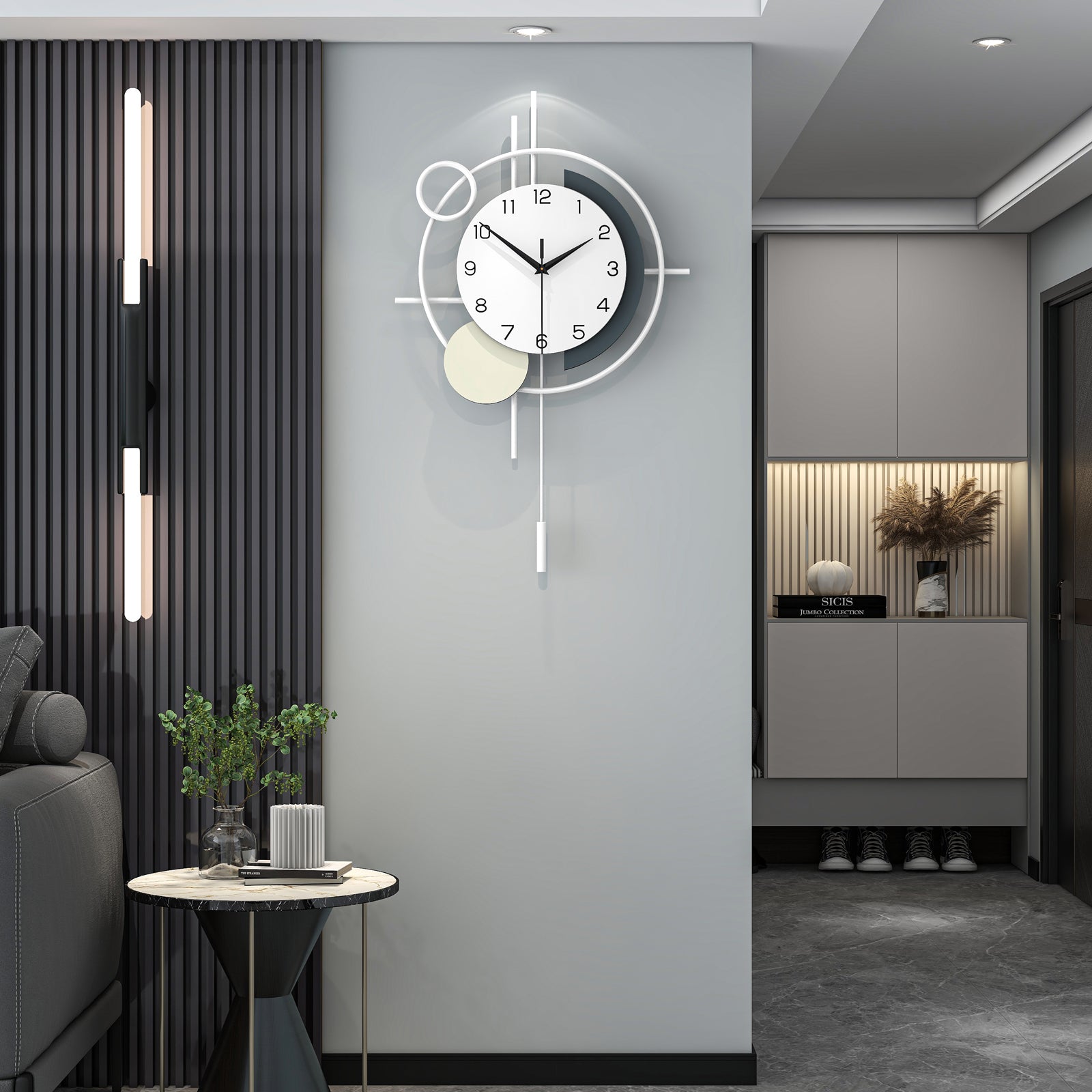 Modern Abstract Minimalist Metal Decorative Wall Clock