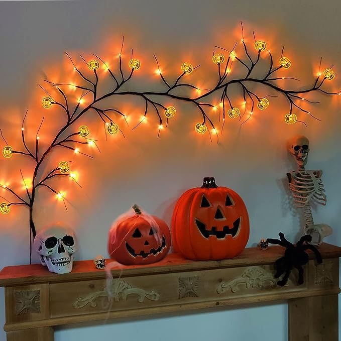 Outdoor Waterproof LED Halloween Spider Bat Tree Light