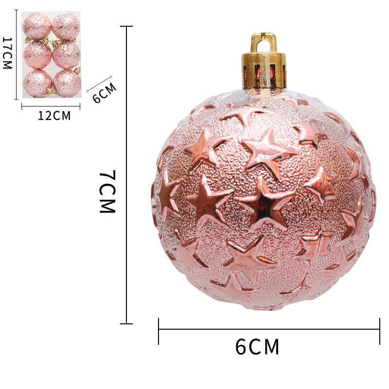 6cm Christmas Starry Sky Relief Electroplated Ball Pendant