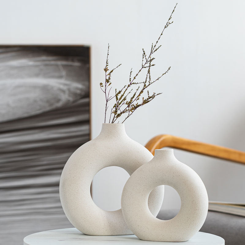 Unglazed Spotted Ceramic Vase Modern Home Decoration