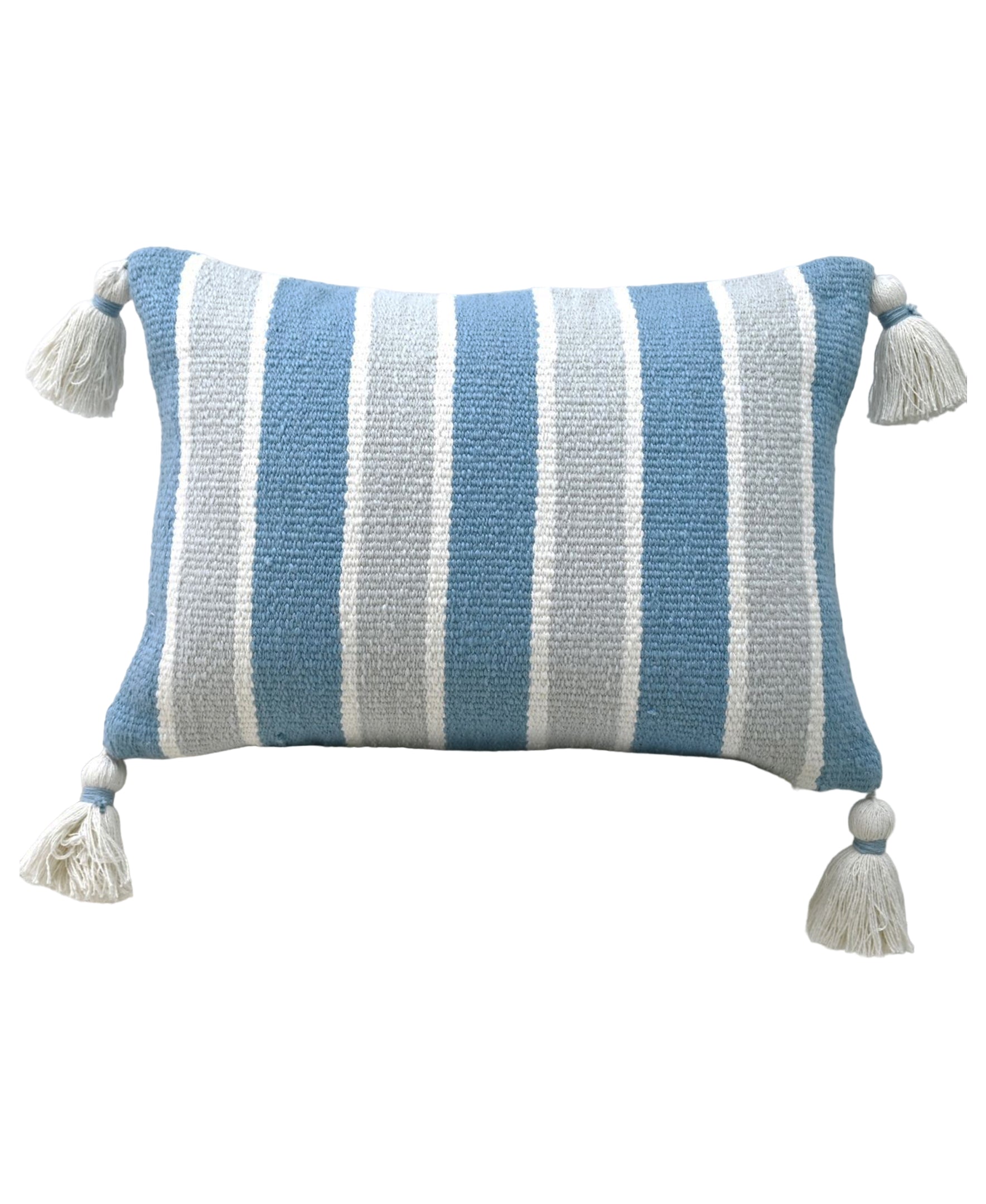 Handwoven Corner Tassel Decorative Pillow Cushion 14x20 Inch