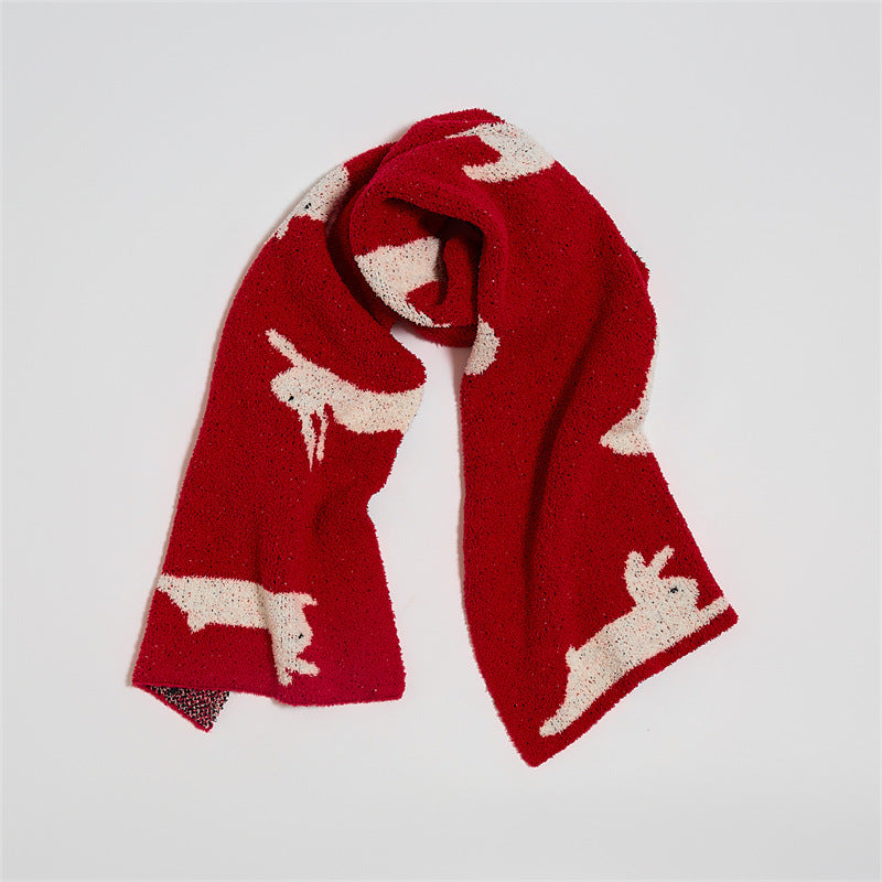 New Year Rabbit Sofa Blanket Scarf Cozy Throw