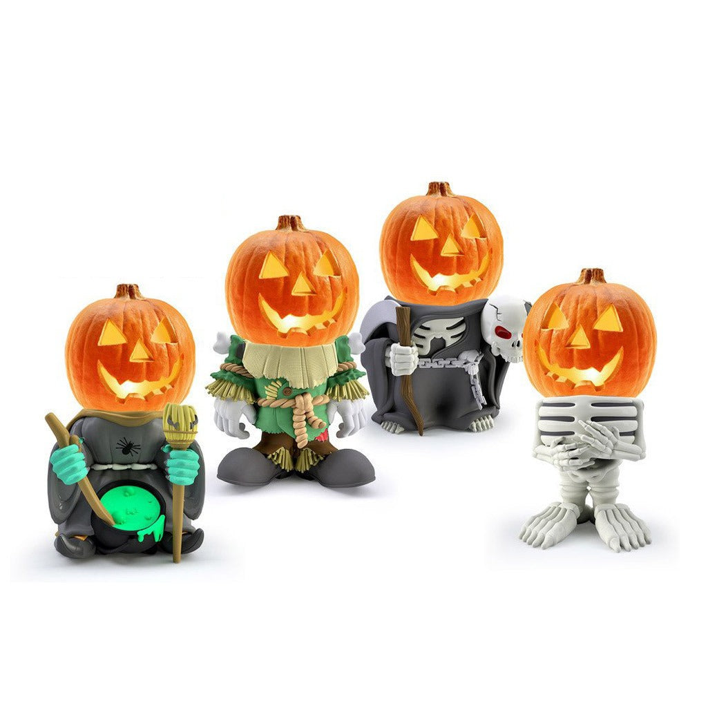 Halloween Pumpkin Knight Luminous Resin Garden Ornament Decoration