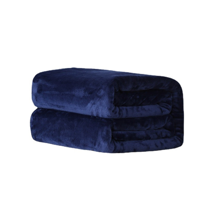 Thick Solid Color Coral Fleece Winter Flannel Blanket
