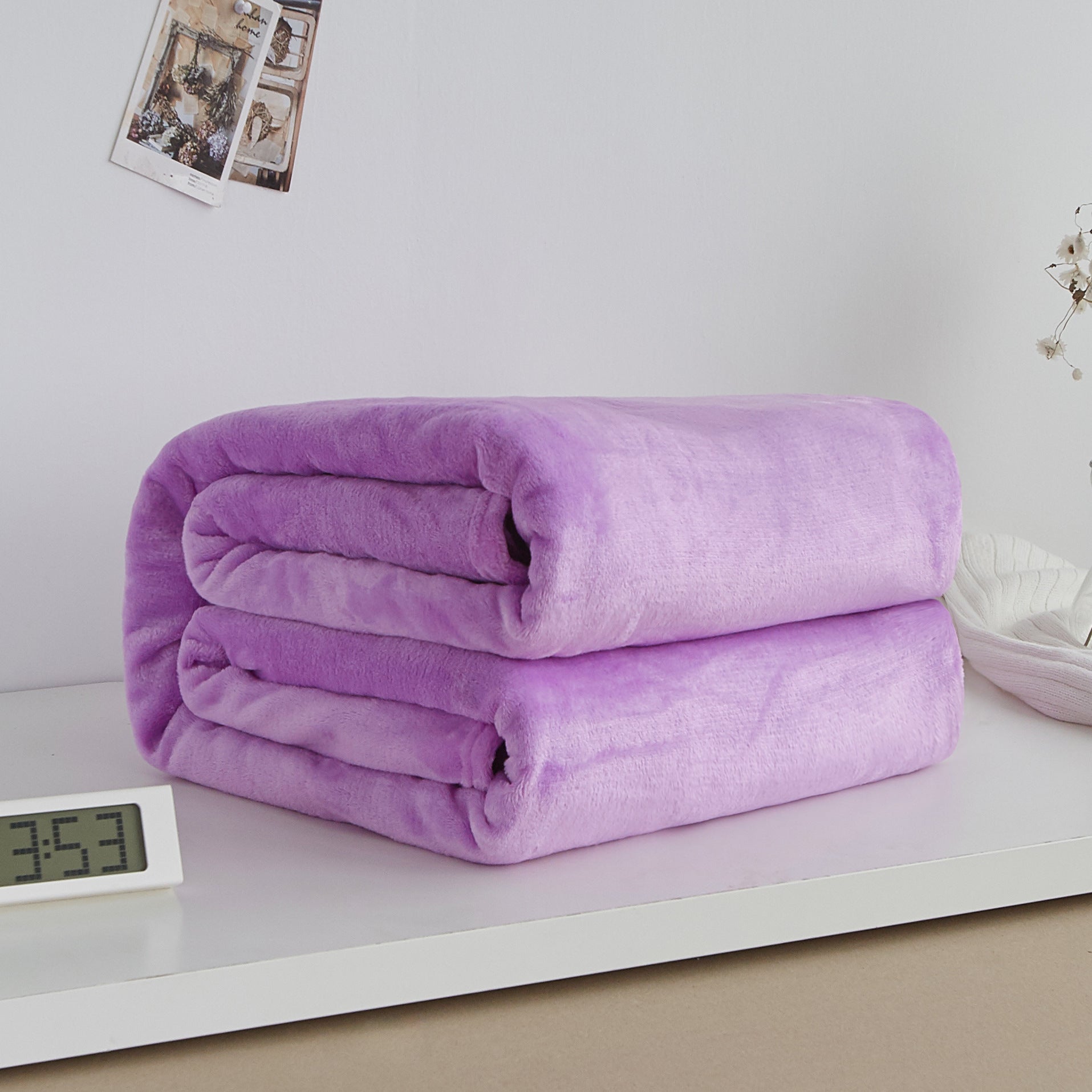 Thick Solid Color Coral Fleece Winter Flannel Blanket