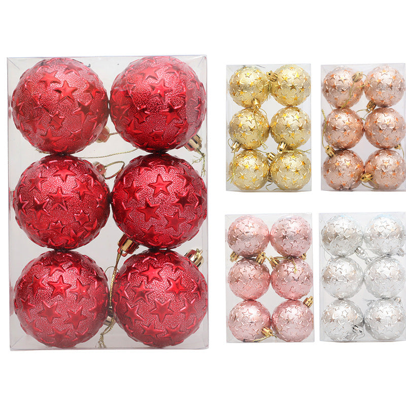 6cm Christmas Starry Sky Relief Electroplated Ball Pendant