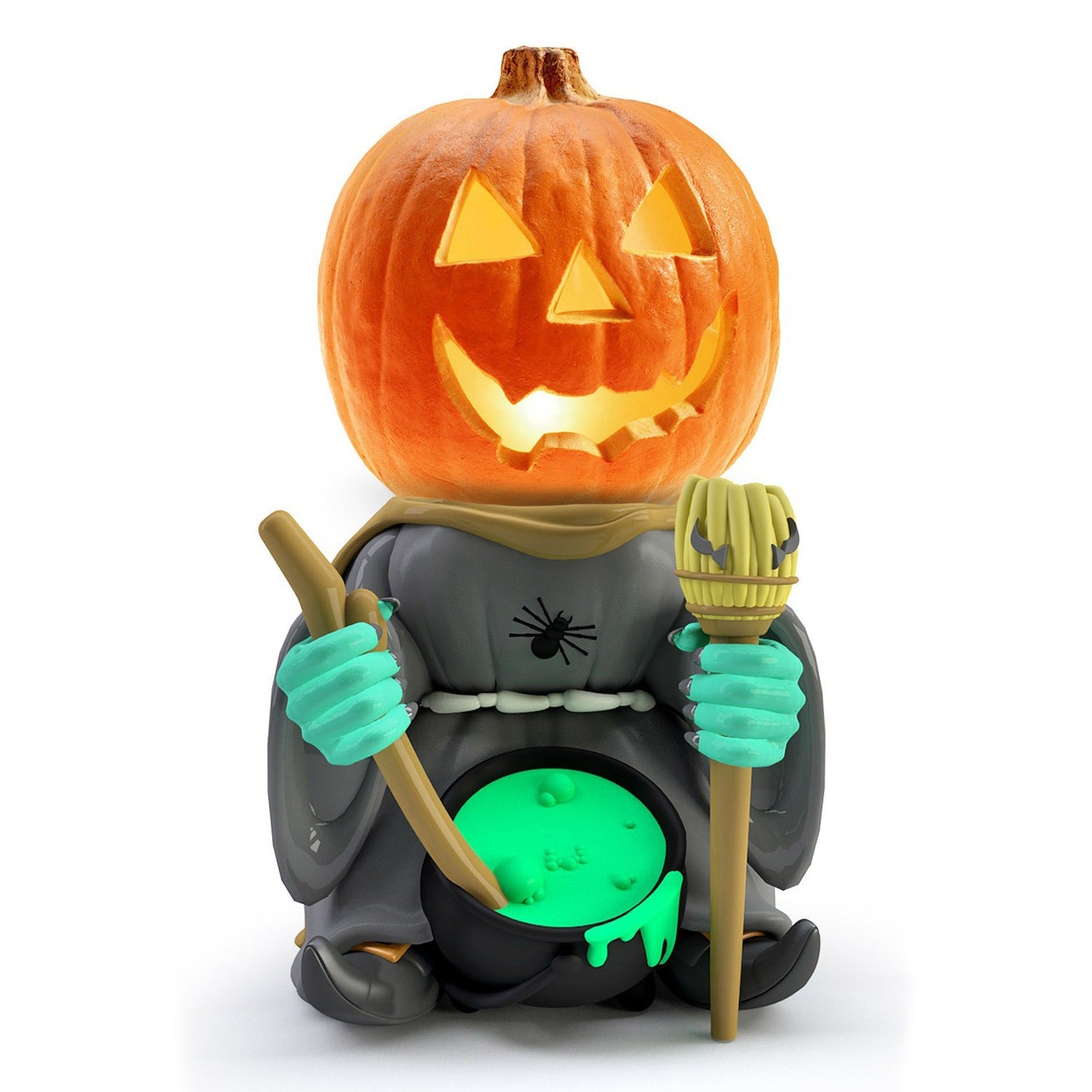 Halloween Pumpkin Knight Luminous Resin Garden Ornament Decoration