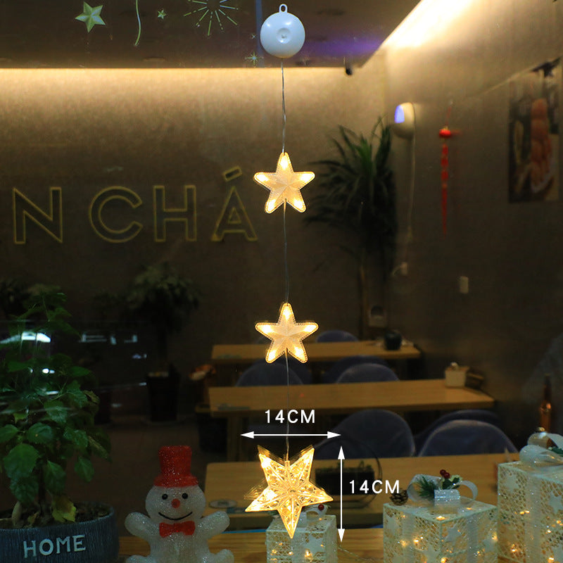 3-Piece LED Christmas Star Window Hanging Light Ornaments