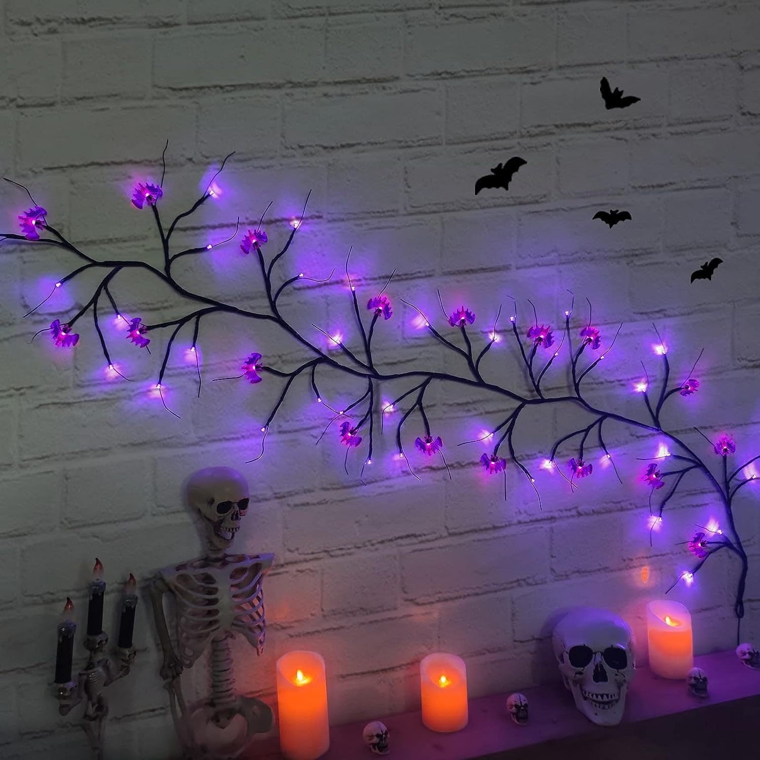 Outdoor Waterproof LED Halloween Spider Bat Tree Light