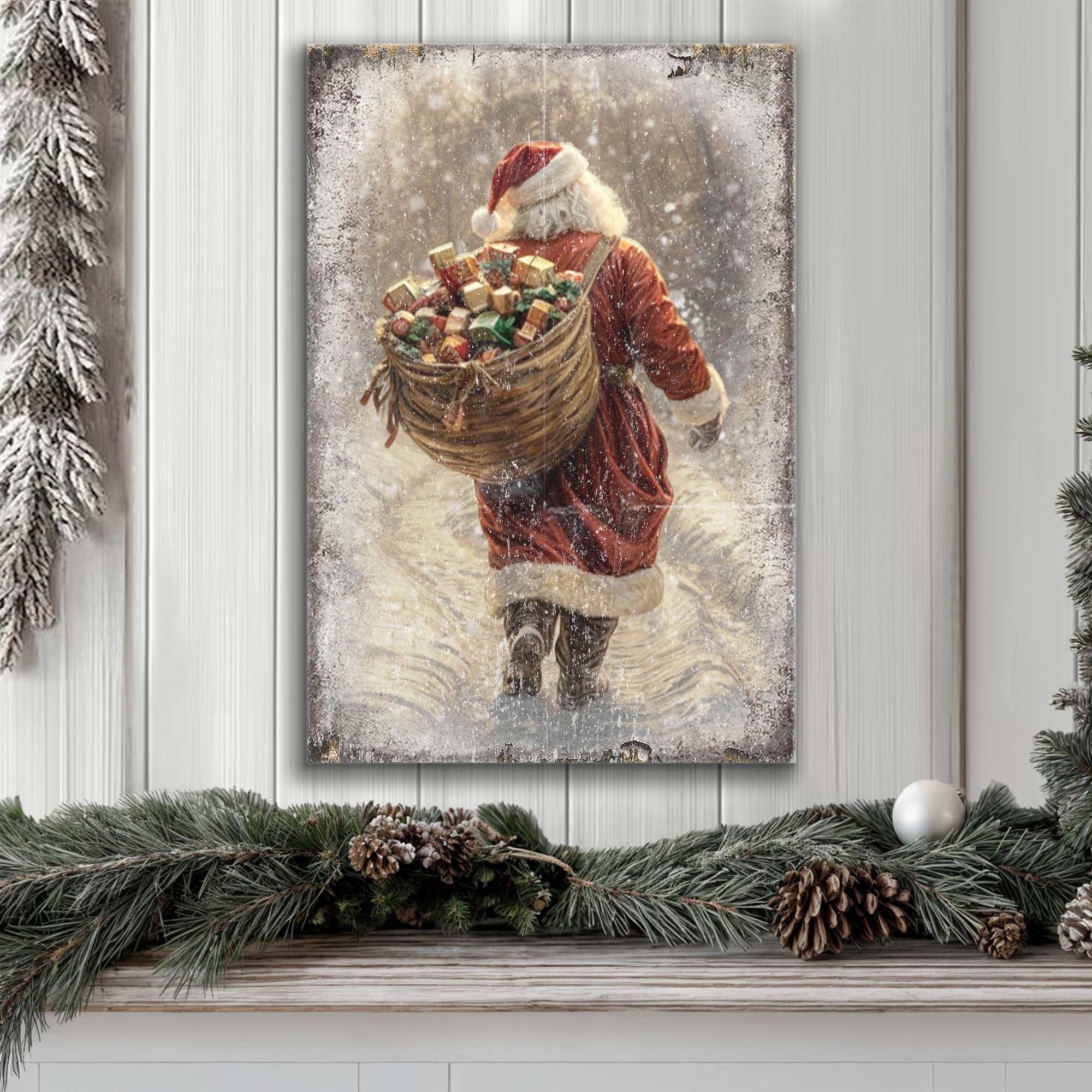 Vintage Christmas Santa Claus Wall Art Holiday Decor