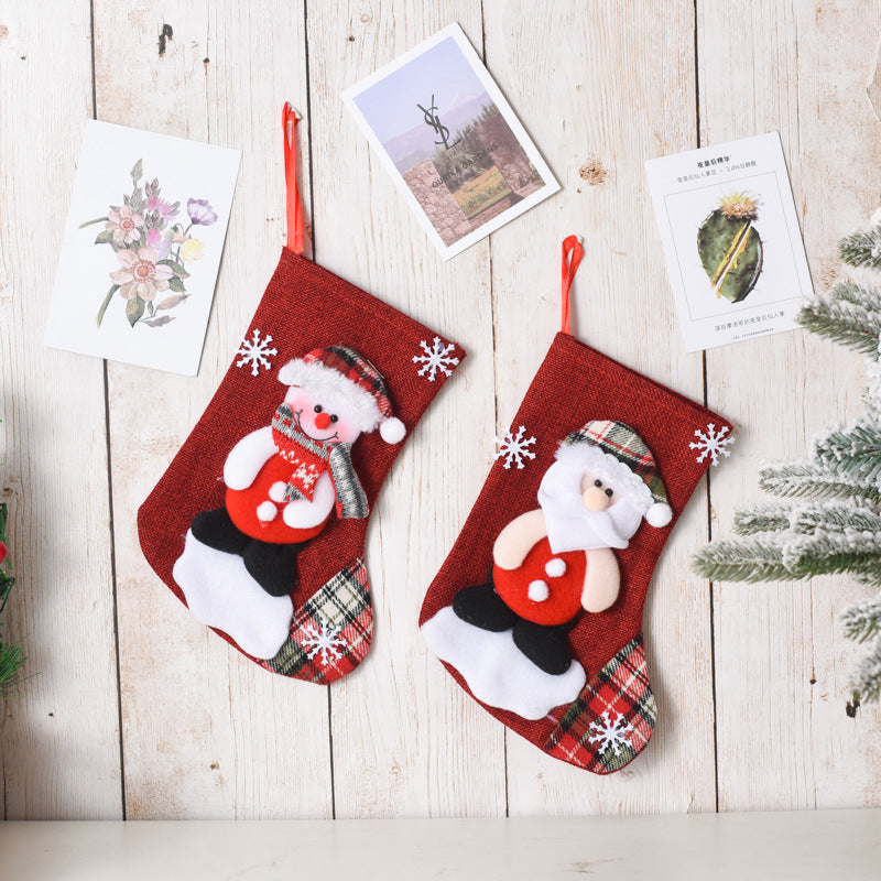 Christmas Socks Gift Bags Pendants Holiday Decoration Set